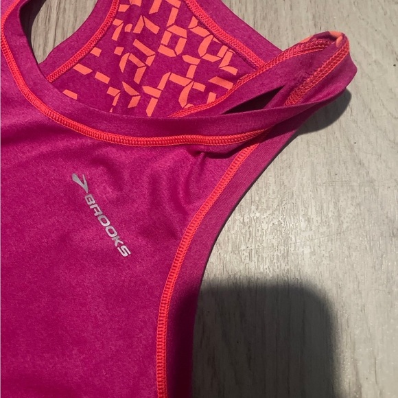 Brooks Pink Tank Top with Orange Accents - Picture 2 of 3